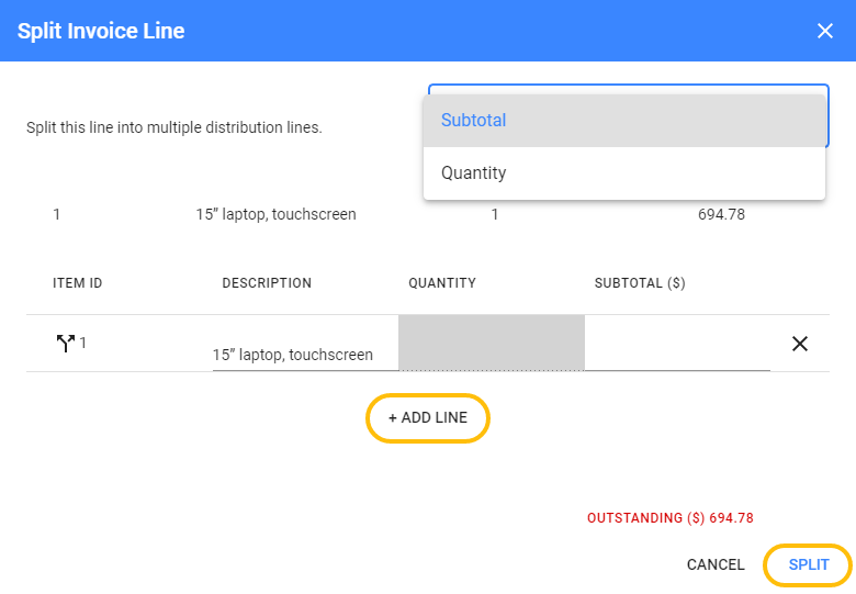 Page showing distribution tab