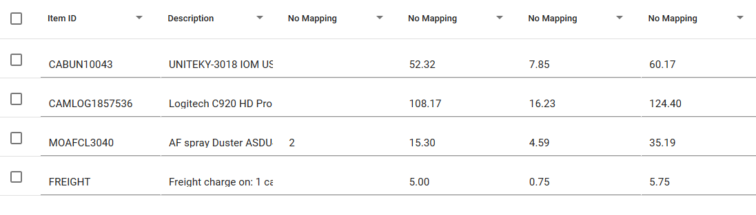 DX2 Capture Multi line invoice 