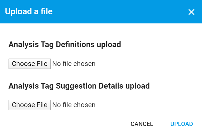 Analysis tags upload modal