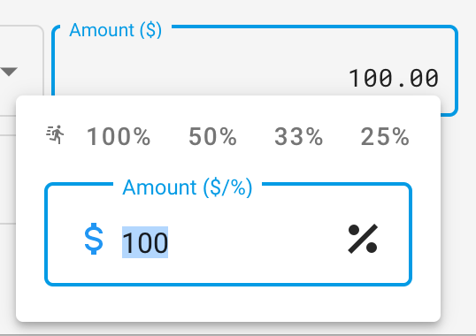 Distribution Amount Input