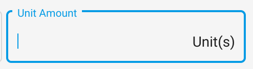Unit Account Input