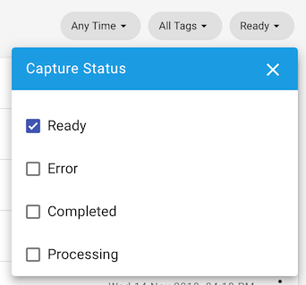 Capture status filter