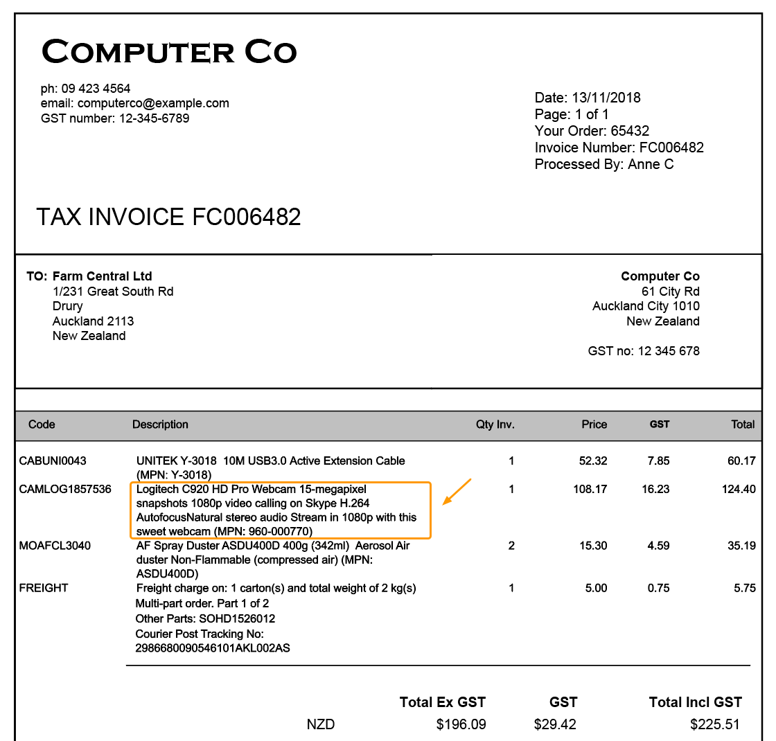 DX2 Capture Multi line invoice 