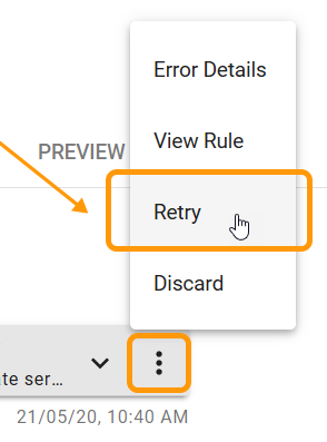 Retry option for a Document with a GP error