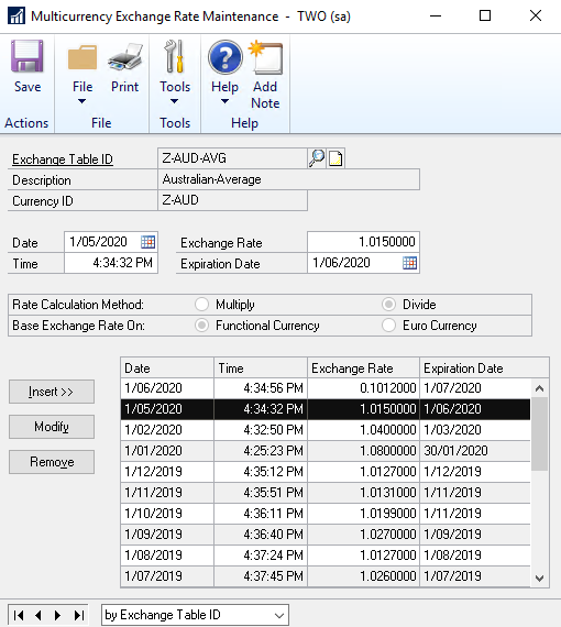 Exchange Rate setup in ERP system page 2