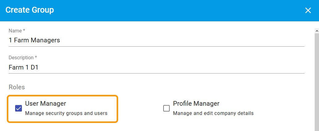 Security group management option in Roles