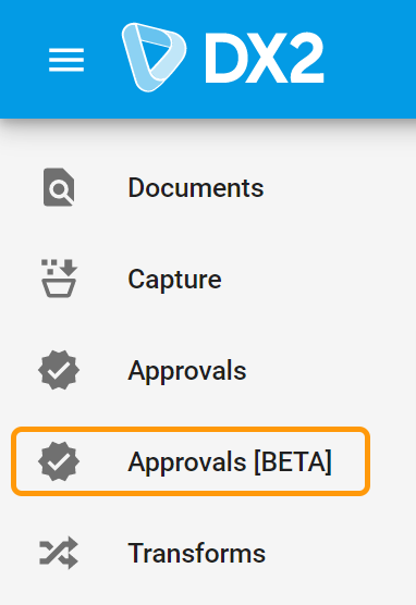 New Approvals Beta link