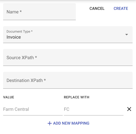 Mapping create form