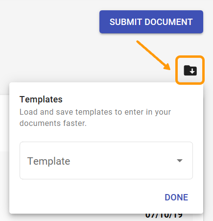 New Manual Document templates modal