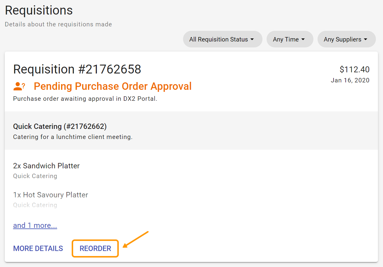 Create Requsition from Previous Requisition