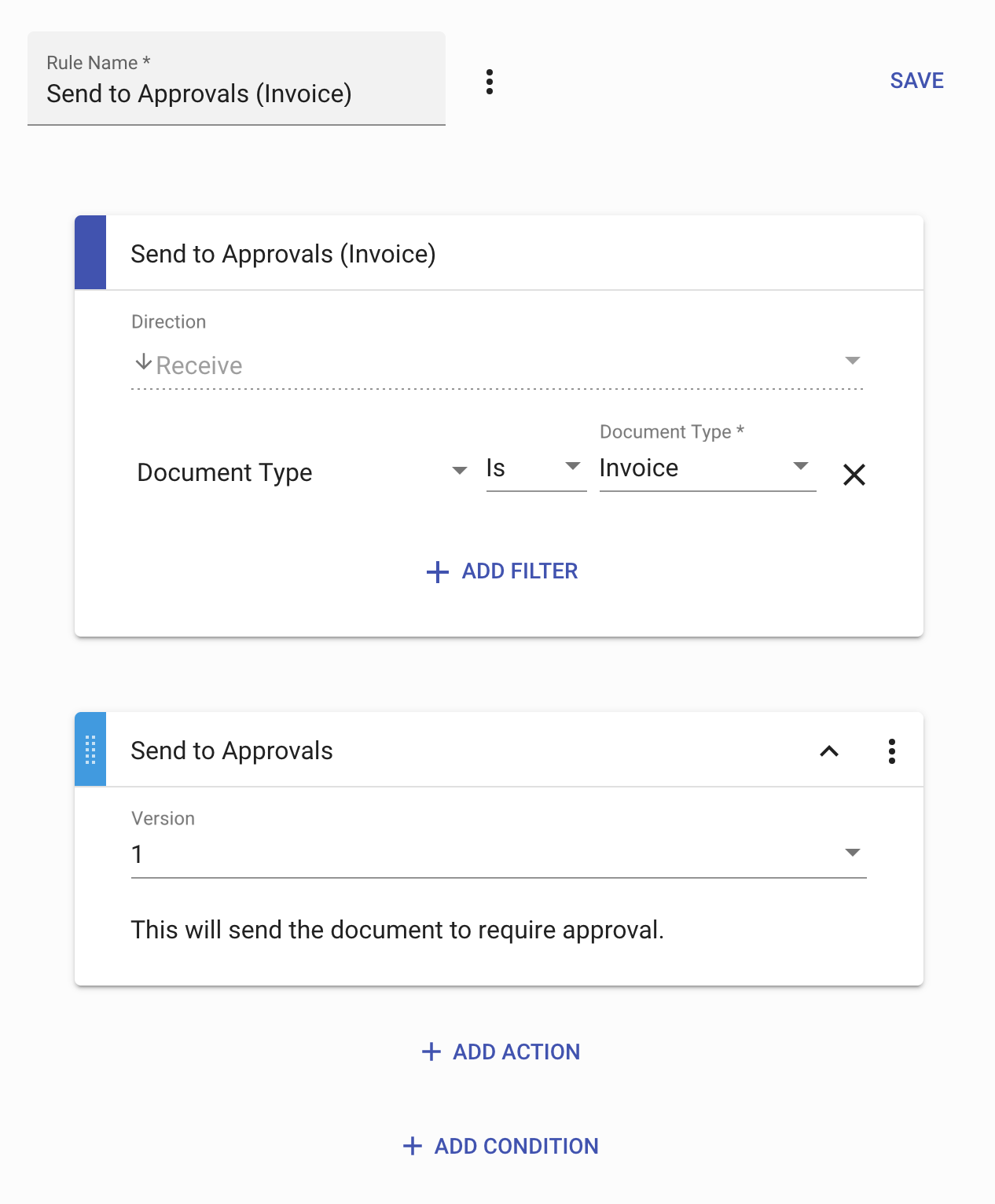 Approvals Invoice Rule