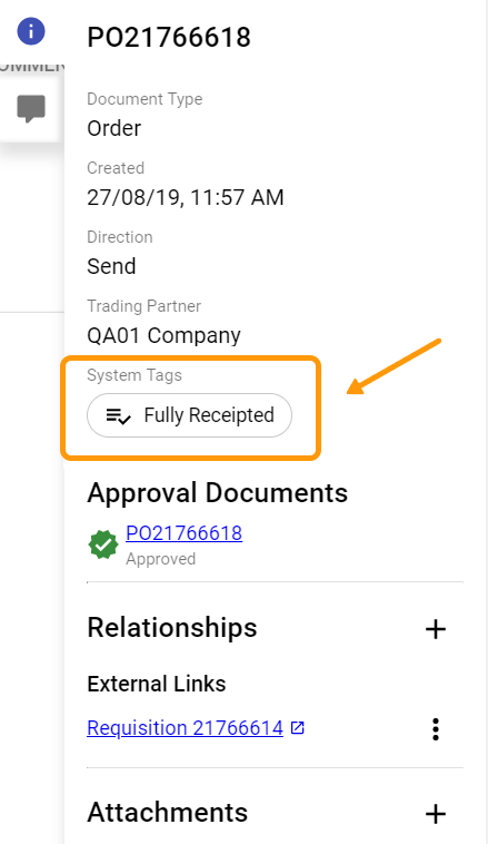 System Tags in Purchase Order