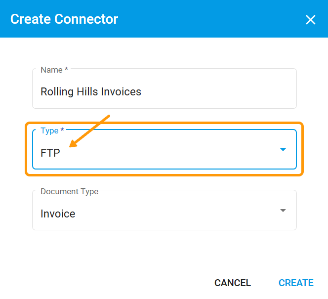 Create Connectors modal